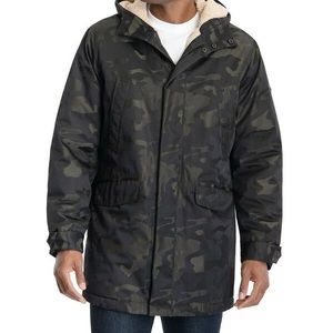 NWT Michael Kors Hooded Stadium Parka Faux Sherpa Lining Camo